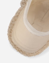 Faux fur baseball cap with logo tag - | Dolce & Gabbana