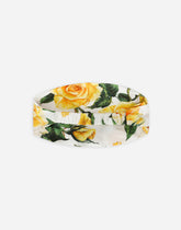 Yellow rose-print poplin bandanna - | Dolce & Gabbana