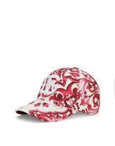 Baseball hat with DG logo embroidery and majolica print - | Dolce & Gabbana