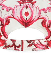 Baseball hat with DG logo embroidery and majolica print - | Dolce & Gabbana