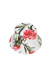 Carnation-print poplin hat - | Dolce & Gabbana