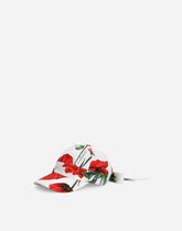 Poppy-print poplin hat with visor - | Dolce & Gabbana