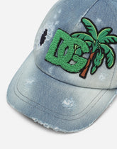 Denim hat with peak and DG logo - | Dolce & Gabbana