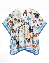 Batiste caftan with butterfly print - | Dolce & Gabbana