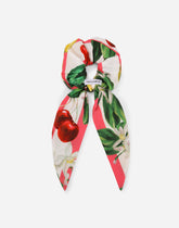 Poplin scrunchie with lemon and cherry print - | Dolce & Gabbana