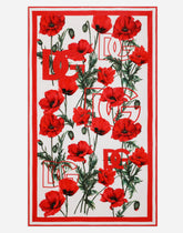 Poppy-print terrycloth beach towel - | Dolce & Gabbana