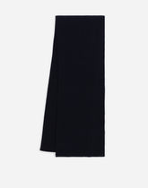Ribbed knit scarf with heraldic patch - | Dolce & Gabbana