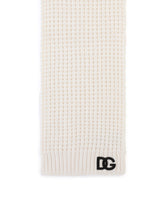 Basketweave-stitch scarf with DG logo patch - | Dolce & Gabbana