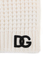 Basketweave-stitch scarf with DG logo patch - | Dolce & Gabbana
