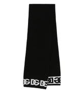 Ribbed knit scarf with jacquard DG logo - | Dolce & Gabbana