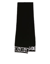 Ribbed knit scarf with jacquard DG logo - | Dolce & Gabbana