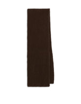 Fisherman’s rib knit scarf with logo embroidery - | Dolce & Gabbana