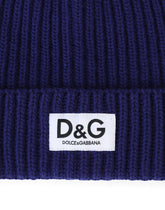 Ribbed knit hat with logo label - | Dolce & Gabbana