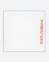 Carretto-print jersey blanket with logo embroidery - | Dolce & Gabbana