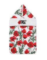 Jersey sleep sack with poppy print - | Dolce & Gabbana