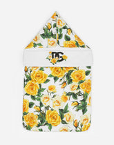 Jersey sleep sack with yellow rose print - | Dolce & Gabbana