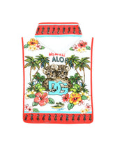 Terry cloth bathrobe with Hawaiian print - | Dolce & Gabbana