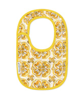 2-bib gift set in yellow majolica-print jersey - | Dolce & Gabbana