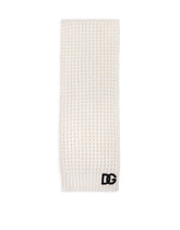 Basketweave-stitch scarf with DG logo patch - | Dolce & Gabbana