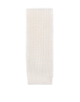 Basketweave-stitch scarf with DG logo patch - | Dolce & Gabbana