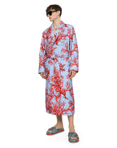 Coral-print cotton bathrobe - | Dolce & Gabbana
