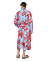 Coral-print cotton bathrobe - | Dolce & Gabbana