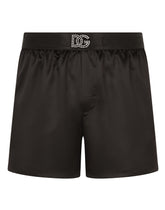 Silk shorts with DG logo and sleep mask - | Dolce & Gabbana