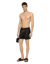 Silk shorts with DG logo and sleep mask - | Dolce & Gabbana