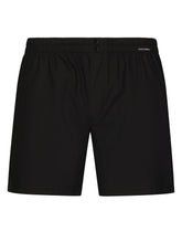 Poplin shorts with logo label - | Dolce & Gabbana