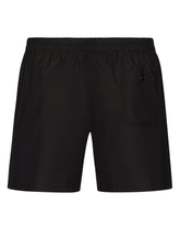 Poplin shorts with logo label - | Dolce & Gabbana