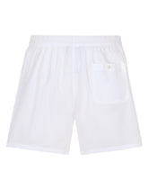 Poplin shorts with logo label - | Dolce & Gabbana