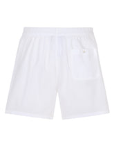 Poplin shorts with logo label - | Dolce & Gabbana