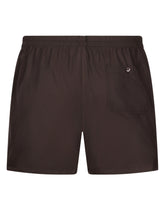 Cotton poplin shorts with brand plate - | Dolce & Gabbana
