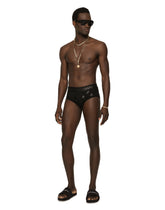 Two-way stretch jersey Brando briefs with DG logo - | Dolce & Gabbana