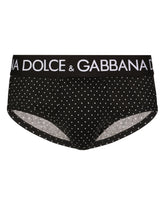 Two-way stretch jersey Brando briefs with polka-dot print - | Dolce & Gabbana