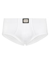 Two-way-stretch jersey Brando briefs with logo tag - | Dolce & Gabbana
