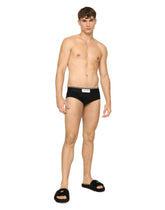 Two-way-stretch cotton Brando briefs with patch - | Dolce & Gabbana