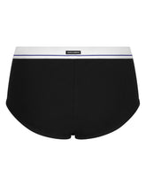 Fine-rib cotton Brando briefs with Re-Edition label - | Dolce & Gabbana