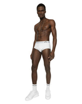 Fine-rib cotton Brando briefs with Re-Edition label - | Dolce & Gabbana