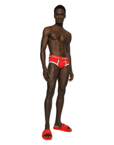Two-way stretch jersey Brando briefs with contrasting piping - | Dolce & Gabbana