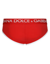Two-way stretch jersey Brando briefs with contrasting piping - | Dolce & Gabbana