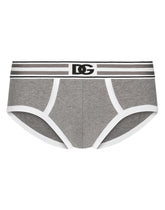 Two-way stretch jersey Brando briefs with DG logo - | Dolce & Gabbana