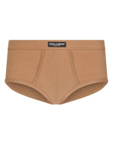 Two-way stretch jersey Brando briefs with logo label - | Dolce & Gabbana