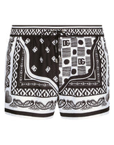 Short swim trunks with bandanna print - | Dolce & Gabbana