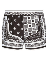 Short swim trunks with bandanna print - | Dolce & Gabbana