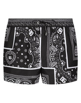 Short swim trunks with bandanna print - | Dolce & Gabbana