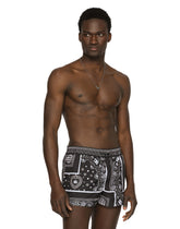 Short swim trunks with bandanna print - | Dolce & Gabbana