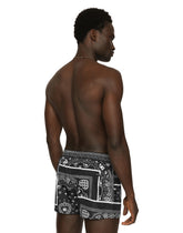 Short swim trunks with bandanna print - | Dolce & Gabbana
