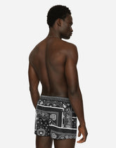 Short swim trunks with bandanna print - | Dolce & Gabbana