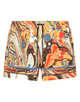 Short swim trunks with marbled print - | Dolce & Gabbana